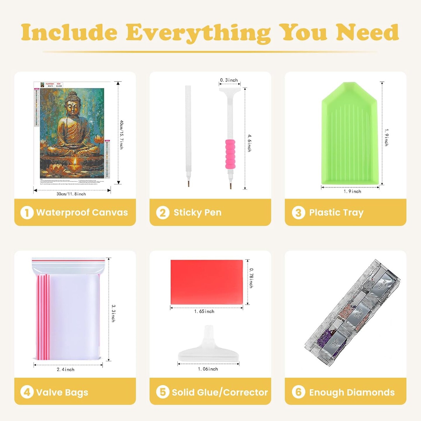 Buddha Diamond Painting Kits for Adults, 5D Buddhism Inspirational Full Drill Diamond Art Kits, Lotus DIY Round Full Drill Gem Art and Crafts for Home Wall Decor 12x16inch