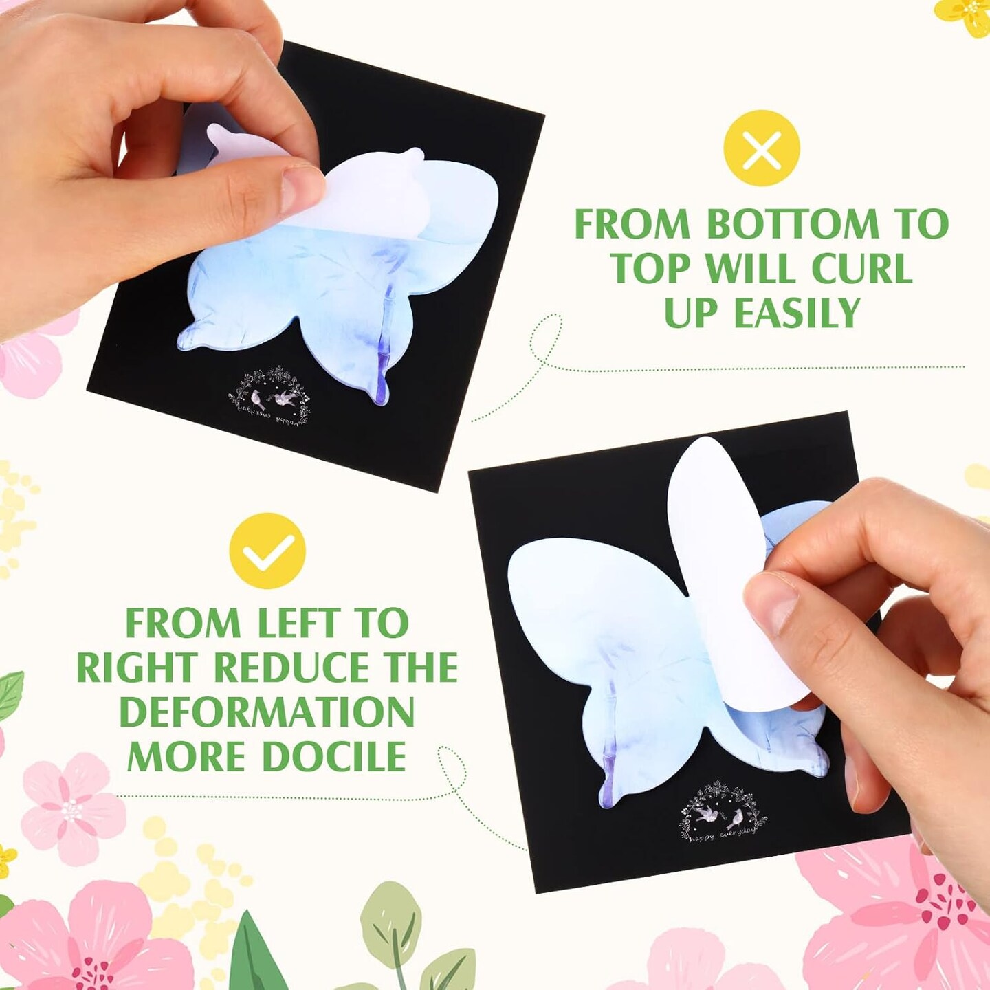 360 Pieces Sticky Notes Cute Butterfly Shaped Self-Sticky Notes Colored Watercolor Sticky Note Memo Pads for Reminders Studying School Home Family Office Supplies