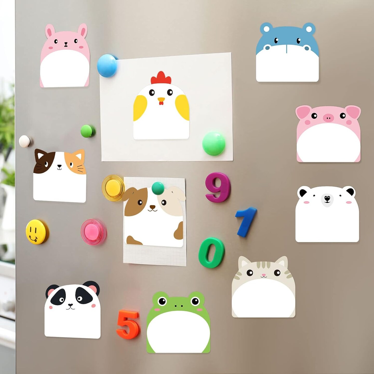 24 Pads Cute Sticky Notes Kawaii Fun Animal Sticky Notes Pads Bulk Cartoon Memo Self Adhesive for Veterinary Gift Office School Tab Animal Party Supplies(Classic Animals)