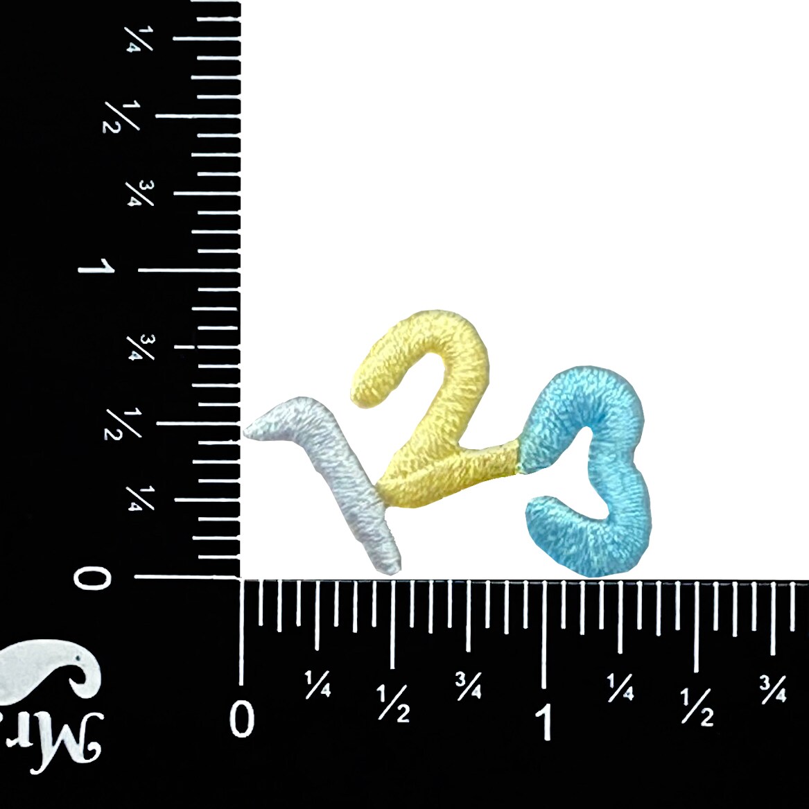 Set of 3, 123 Numbers, Elementary, Embroidered, Iron on Patch