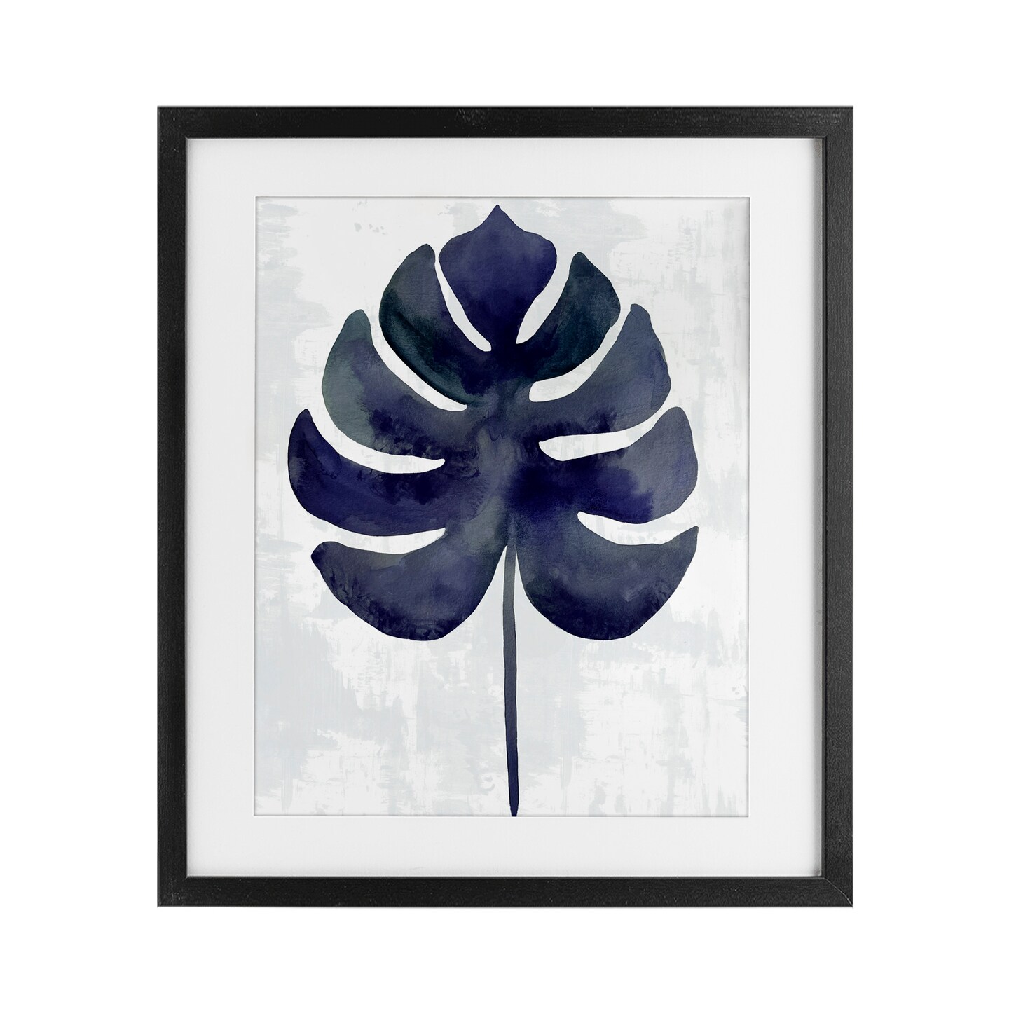 Stupell Industries Navy Monstera Leaf Silhouette Framed Print Under Glass,  design by Christie Adams, Size: 21 x 17, Model: Black Glass Framed |  Michaels