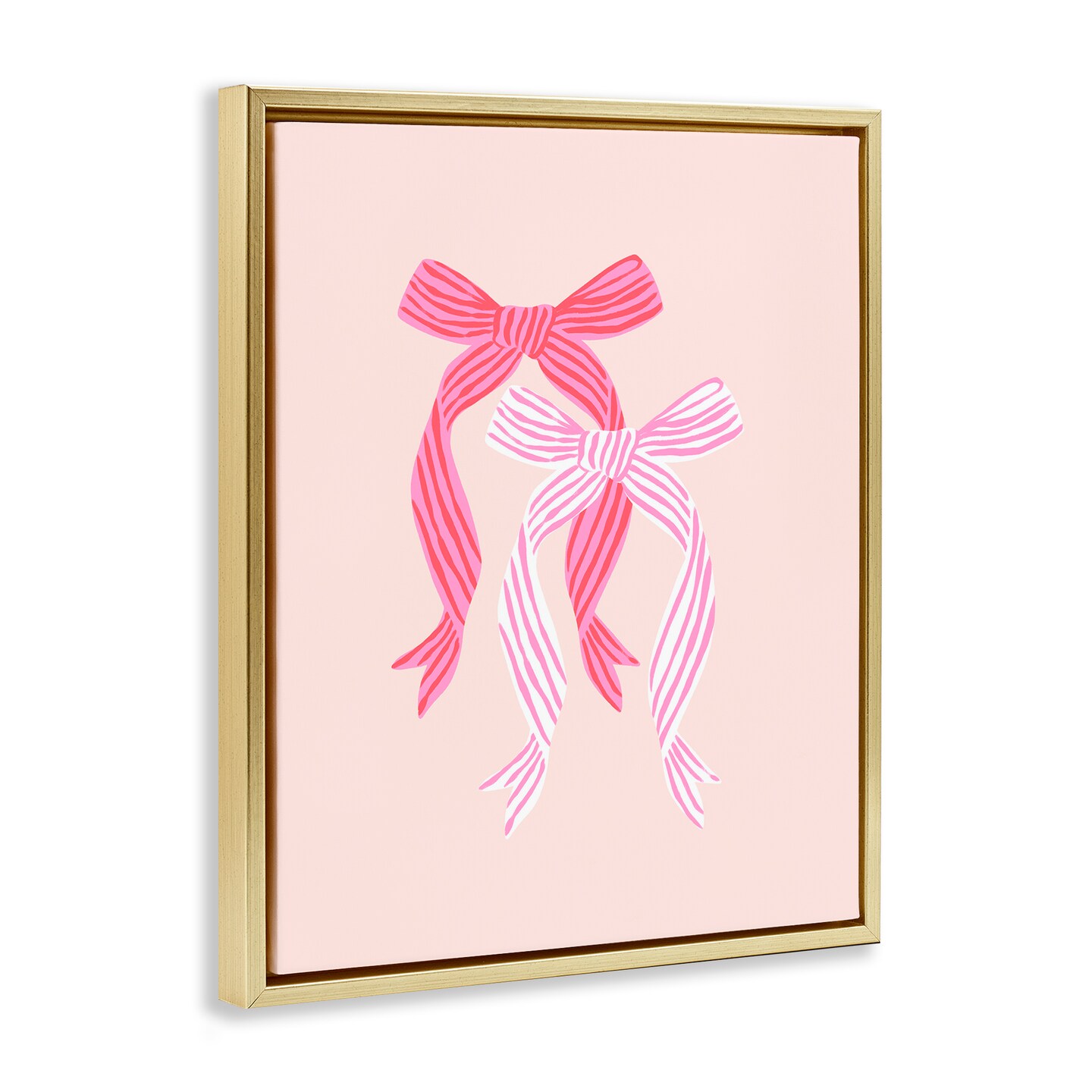 Stupell Industries Striped Bows on Pink Floating Frame, design by Krissy Mast