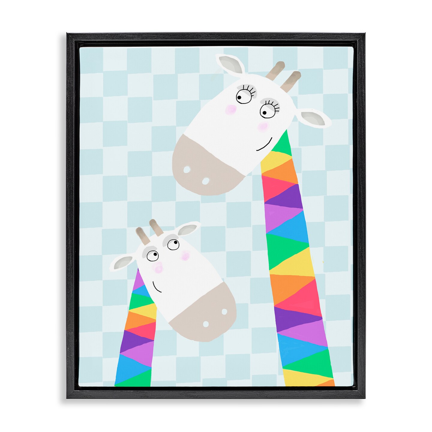 Stupell Industries Rainbow Geometric Giraffe Floating Frame, design by Carla Daly