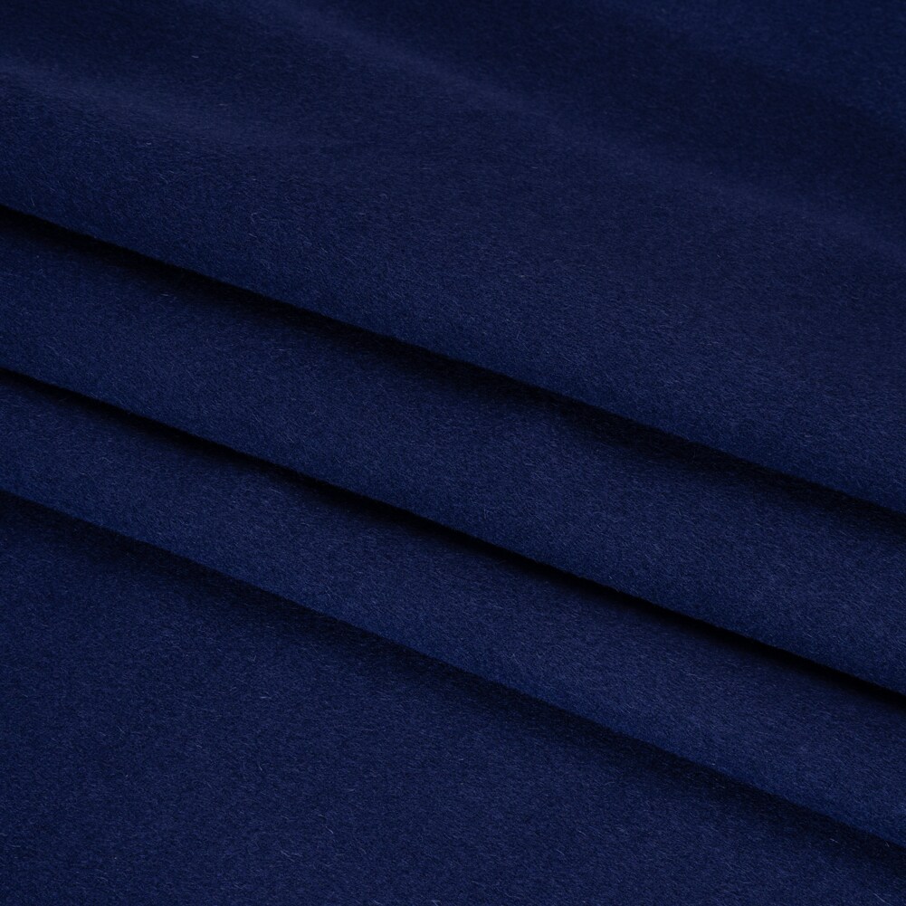 1 Yard Bright Navy Virgin Wool and Cashmere Double Cloth Coating Astana Collection 58 Inches Width