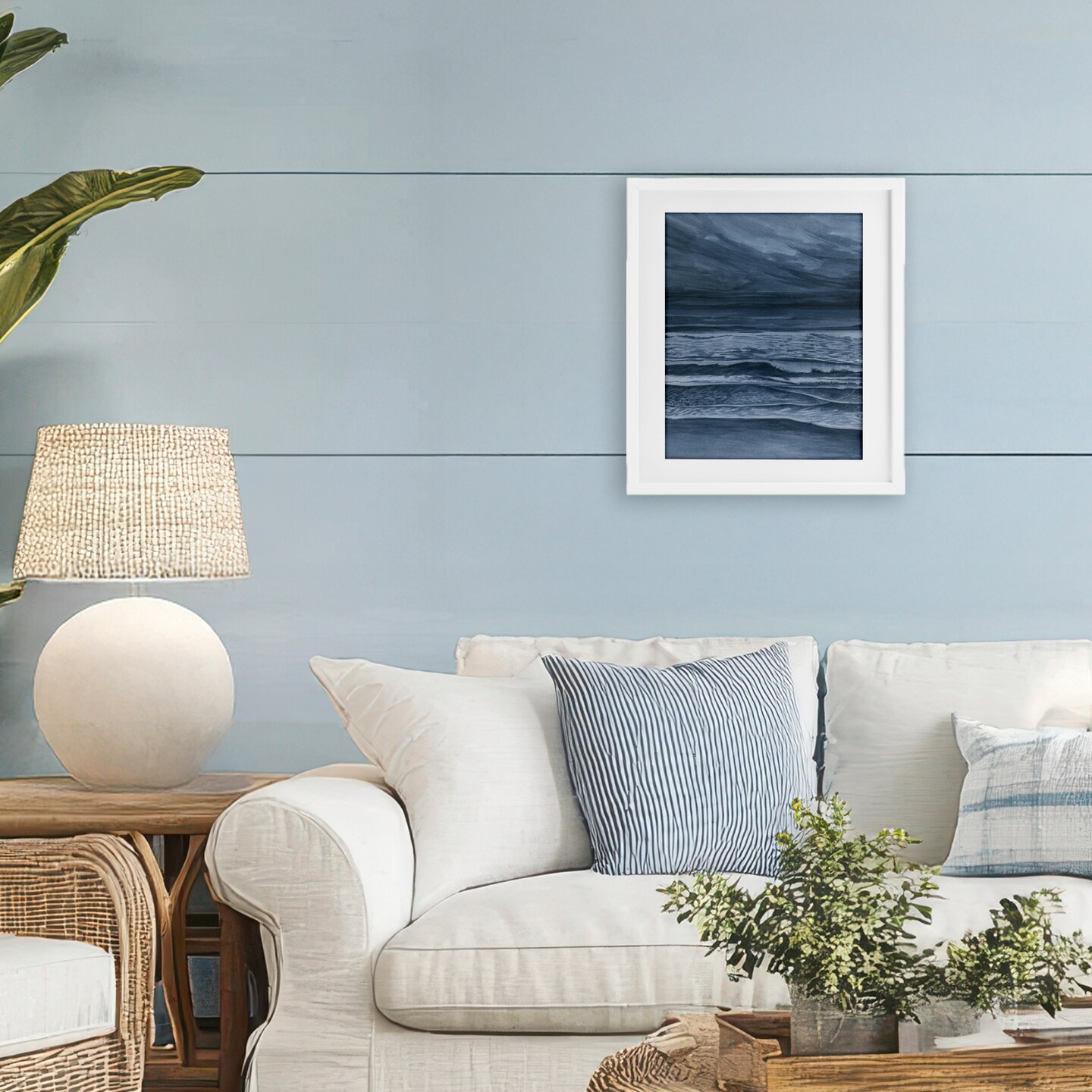 Stupell Industries Dramatic Sea Storm Coast Framed Print Under Glass, design by Grace Popp