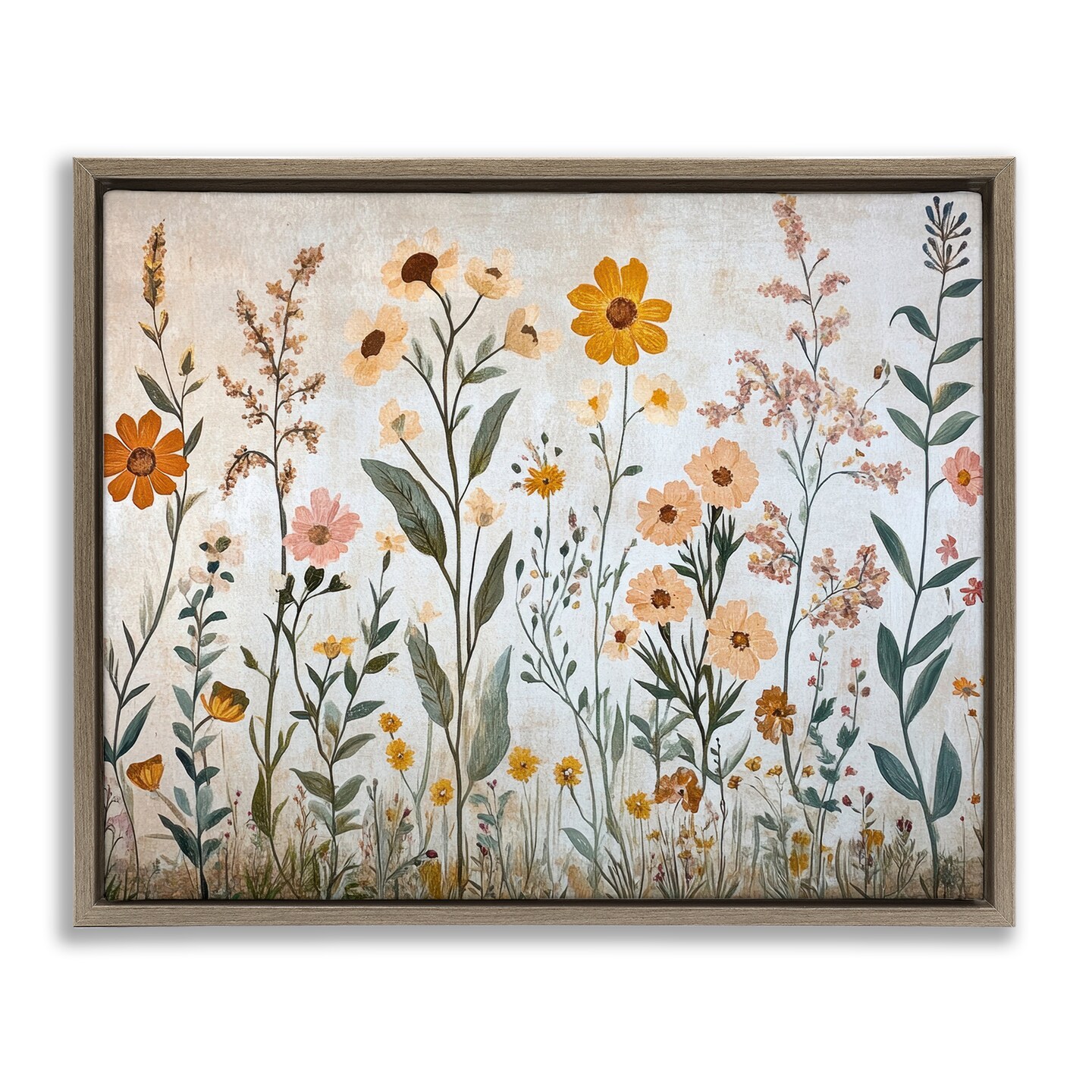 Stupell Industries Growing Tall Wildflowers Floating Frame, design by Petal Prints Design
