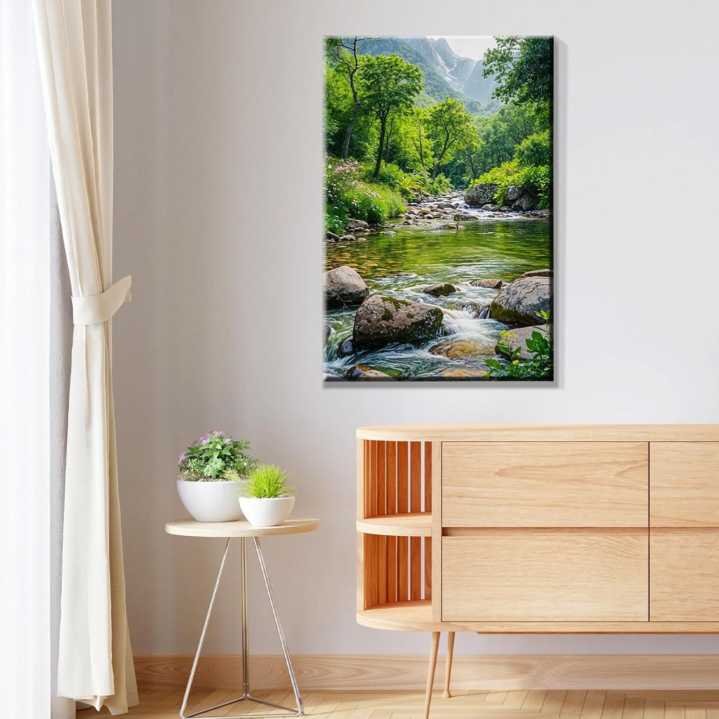 Landscape Paint by Number Kit for Adults Beginner with Easel Mountain Adult Paint by Number Kits on Canvas with Frame Forest DIY Oil Painting Kits for Gift Home Wall Decor 7.87x11.81 Inch