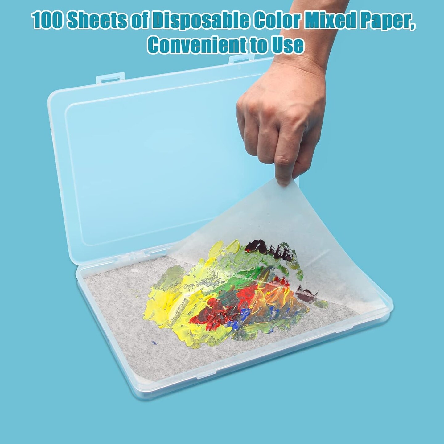 Stay Wet Palette for Acrylic Painting Garpernics Wet Palette Tray with Sponges and 100 Papers for Acrylic Paints