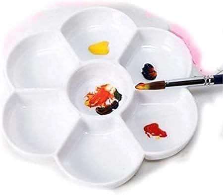 1Pc Watercolor Paint Palette Tray Water Color Palletes Washable Paint Ceramic Paint Palette Porcelain Watercolor Palette for Artist Watercolor Painting Palettes and Palette Cups&#xFF08;White&#xFF09;
