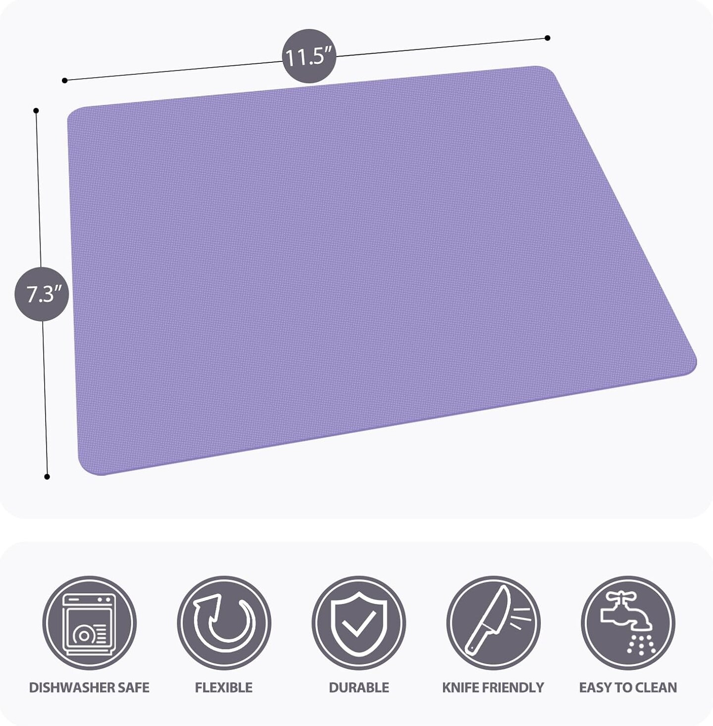 Small Flexible Plastic Cutting Boards for Kitchen, Non Slip Cutting Mats for Meat, Cutting Board Set of 5, BPA Free, Dishwasher Safe, Mini Size