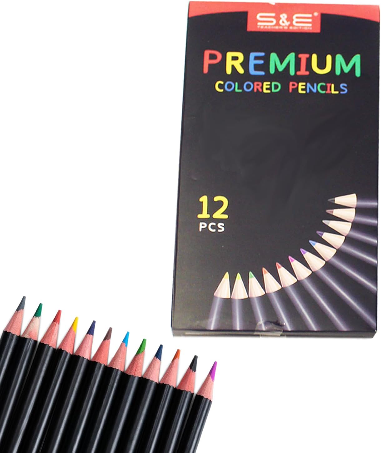 Colored Pencils 12Pcs, Pre-sharpened Super Soft Core Lead, Kid&#x27;s Colored pencils, Drawing Pencils, Wooden Lead Pencils