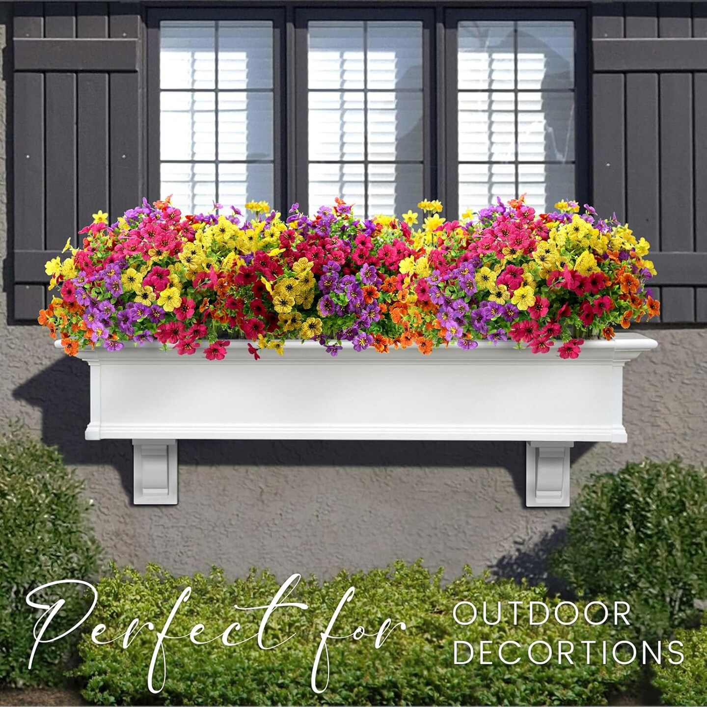 12 Bundles Artificial Fake Flowers for Outdoor Spring Decoration