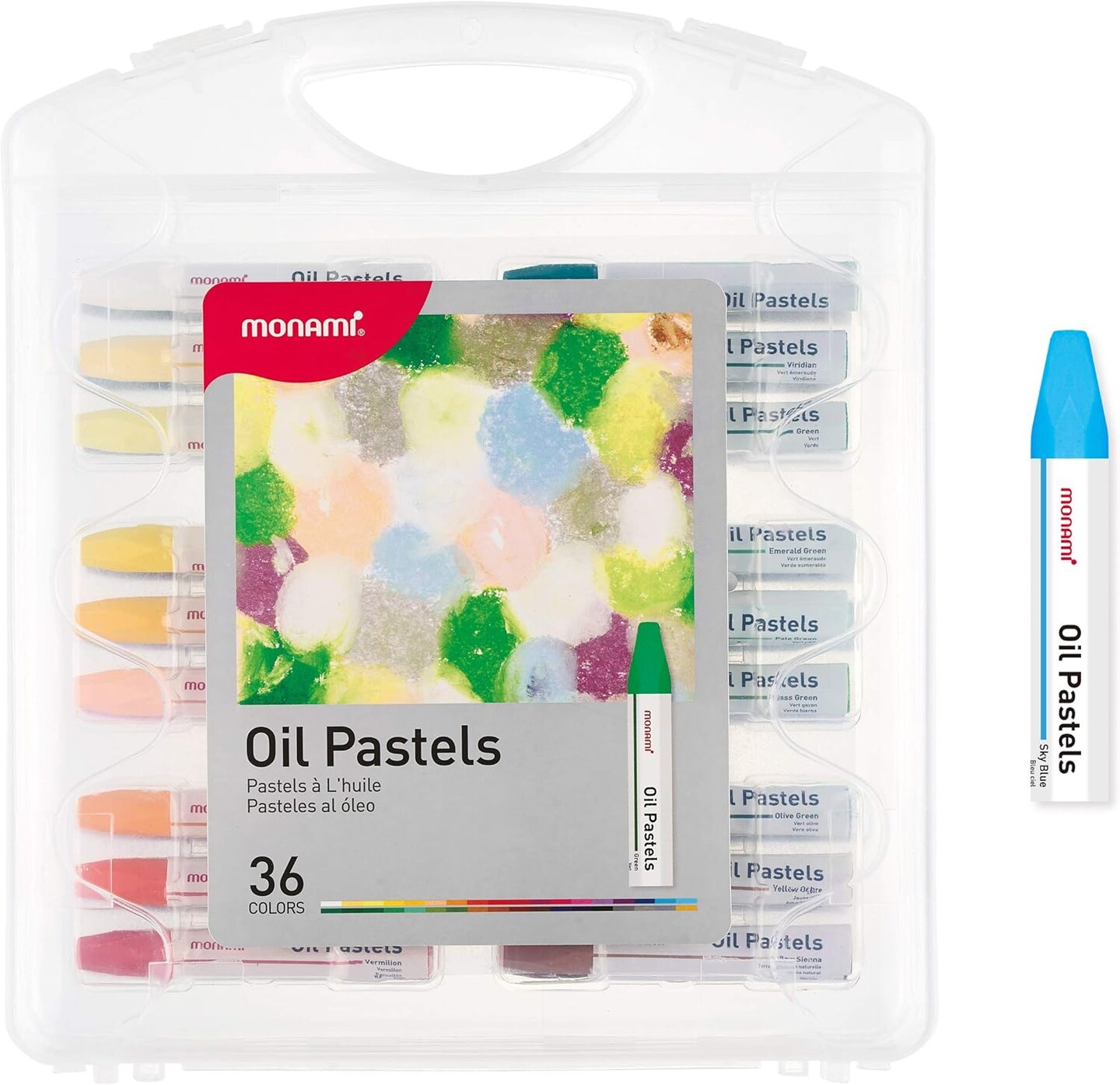 Oil Pastels, Jumbo Size Hexagonal Shape Oil Pastels for Kids and Students with Handy Carrying Case, 36 Vivid Colors Pack