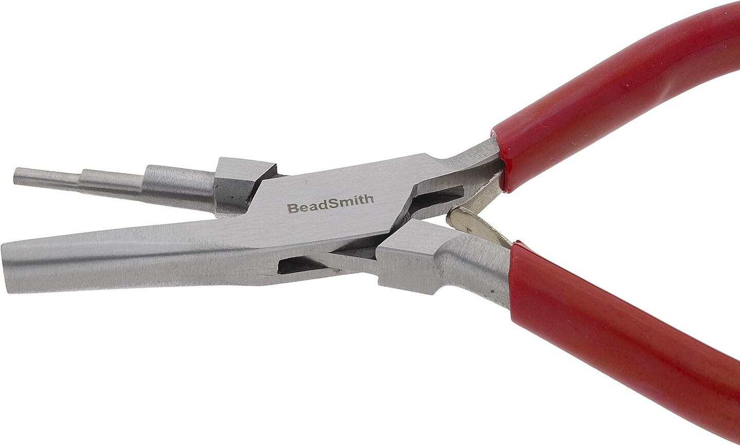 The Beadsmith 3-Step Round/Concave (Hollow) Pliers &#x2013; Creates 3-4-5mm Loops &#x2013; Wire Looping and Wire Bending Plier &#x2013; 6 inches &#x2013; Steel Head &#x26; Double Leaf Springs &#x2013; Tool for Jewelry Making
