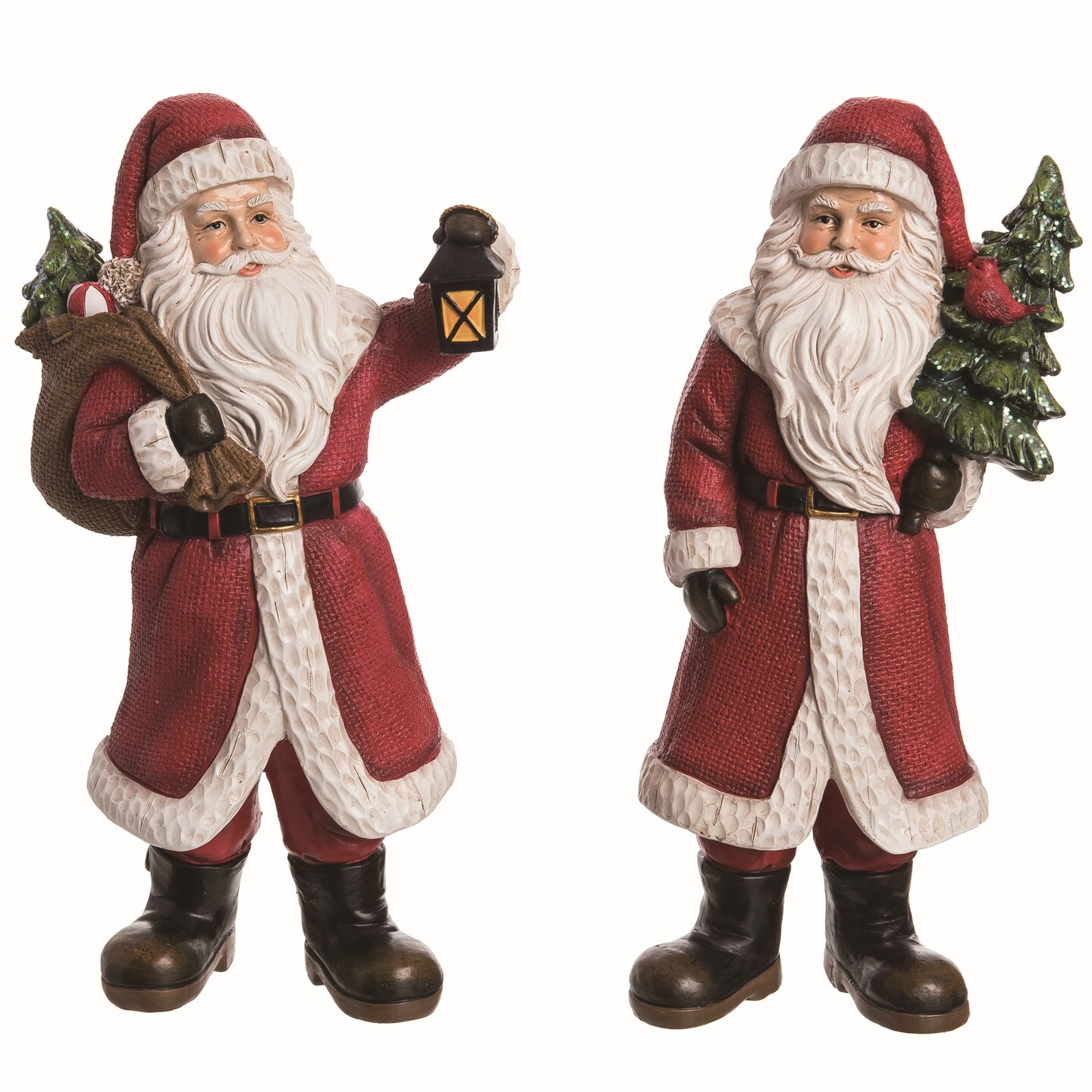 Large Resin Jolly Santa Figurine Set of Two Christmas Decor | Michaels