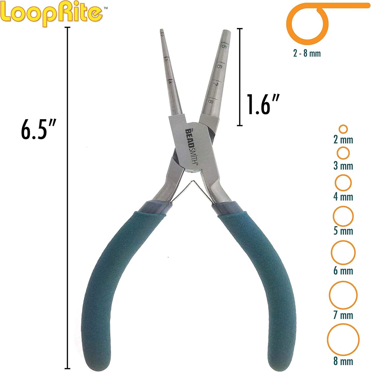 The Beadsmith Loop Rite Plier, 2-8mm loops, create round shapes, tool for Jewelry Making and Creating Wire Pieces for Findings, Art and Home Decor