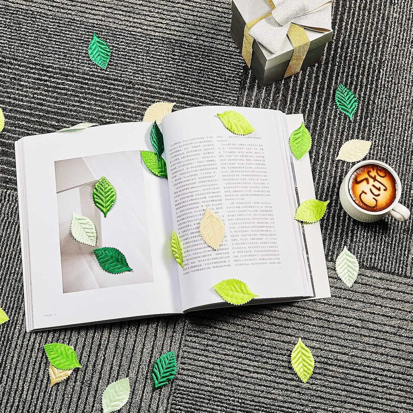 200 Pieces Mixed Leaves Mulberry Paper
