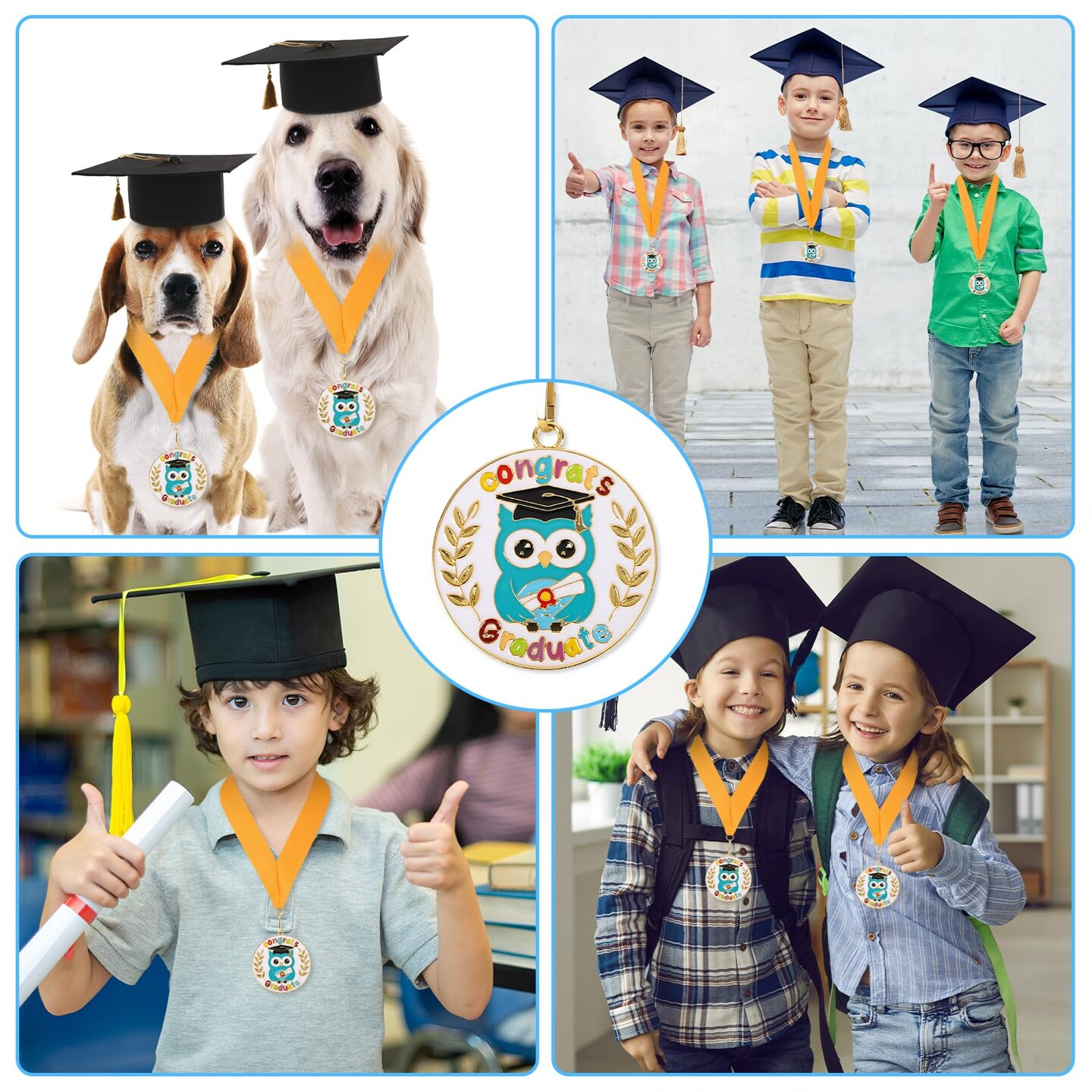 Kindergarten Graduation Medal for Kids Preschool Prek Graduation Decorations Gifts Medals with Neck Ribbon for School Student Graduation Party Gifts Favors(Metal 2Pcs)
