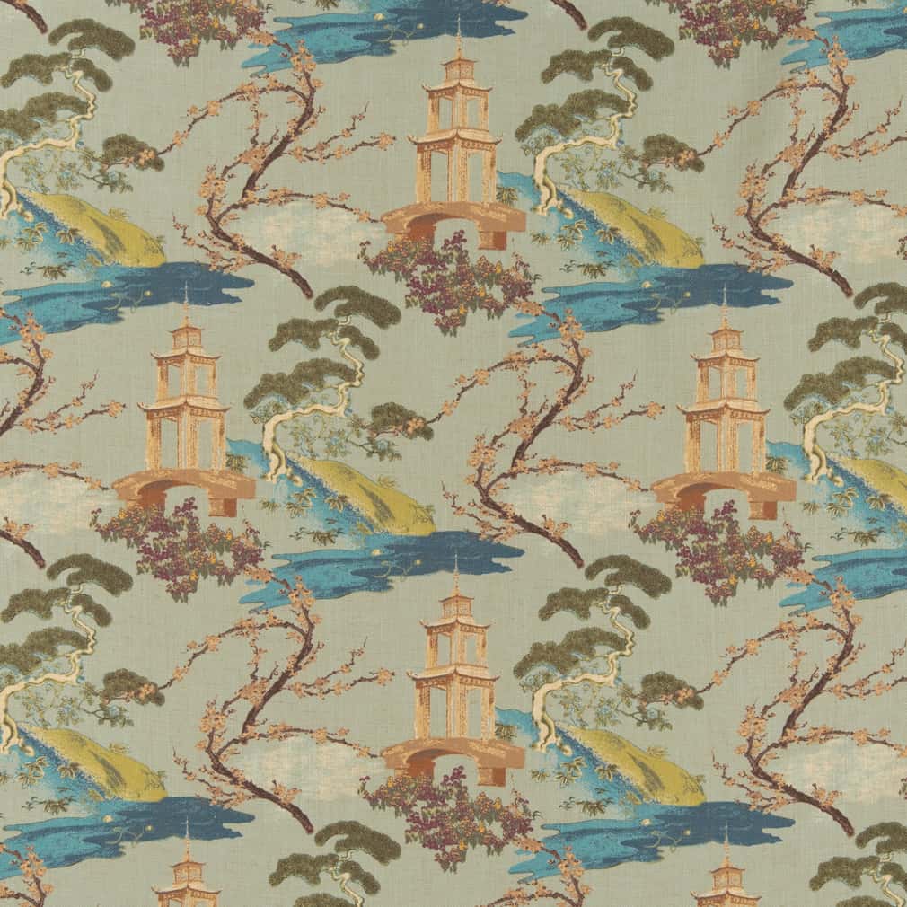 Upholstery Fabric - Green Global,Toile Upholstery Fabric 54 Inches"