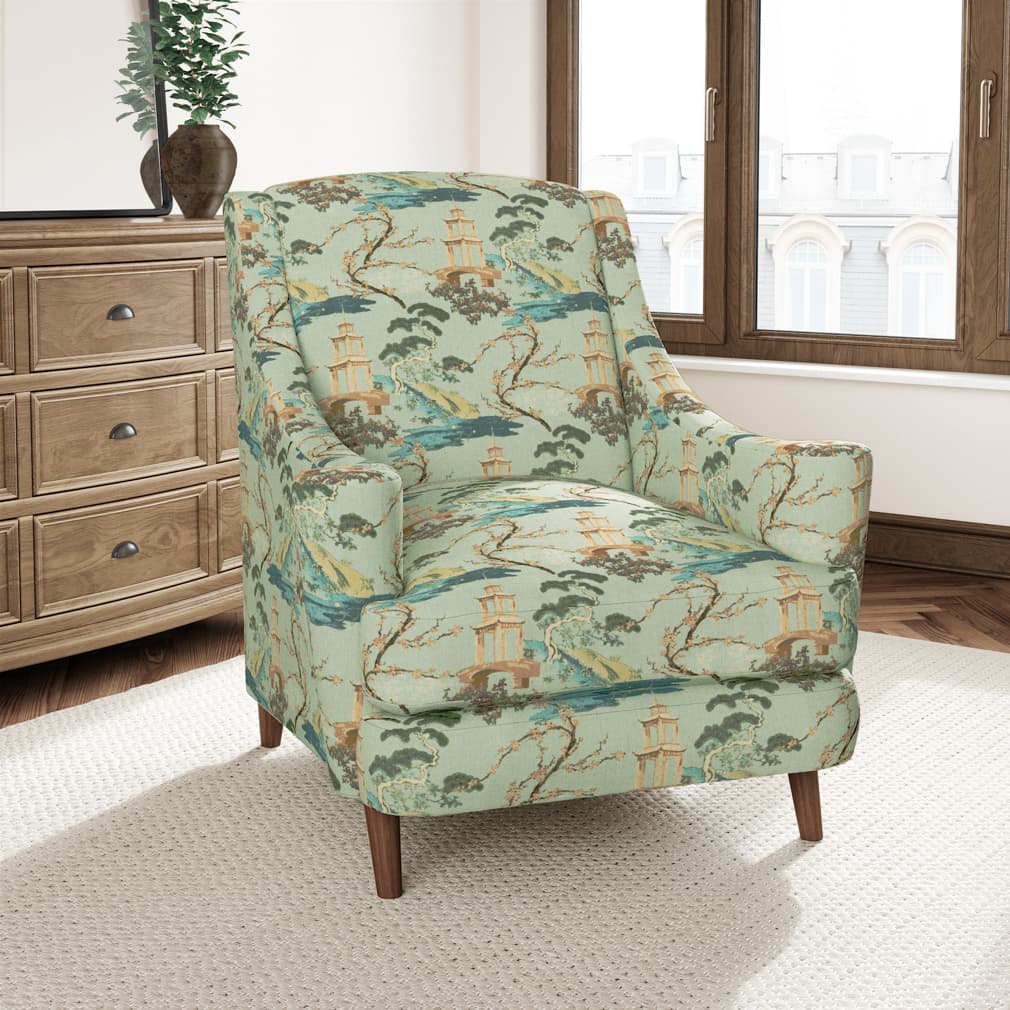 Seaspray - Green Global,Novelty,Toile Upholstery Fabric 54 Inches&#x22;