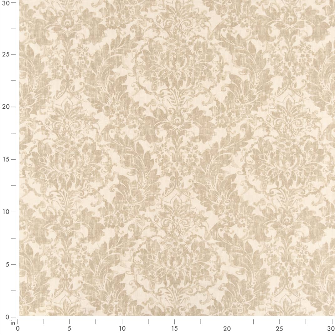 Upholstery Fabric - Beige &#x26; Taupe Damask Upholstery Fabric 54 Inches&#x22;