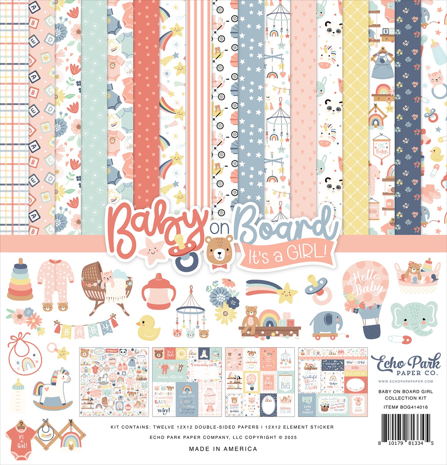 Baby On Board - Girl 12x12 Collection Kit