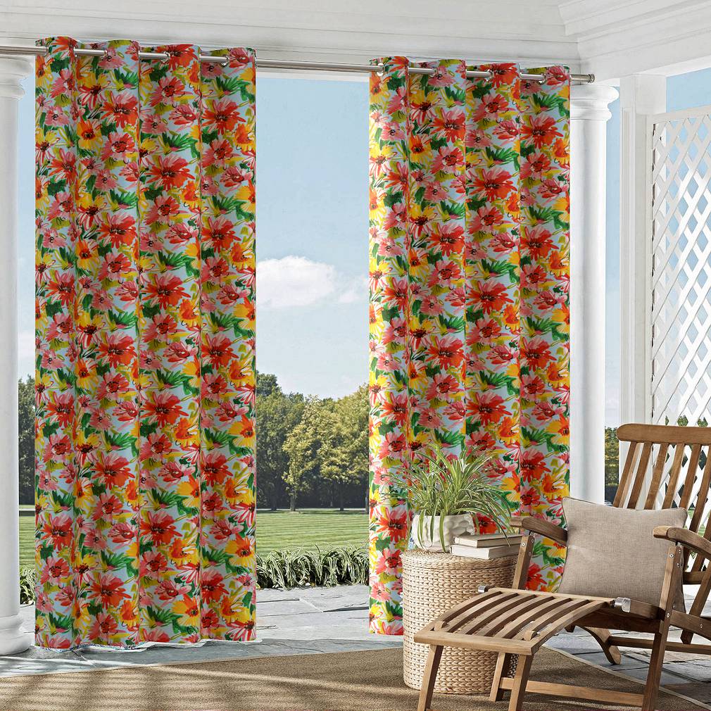Malibu - Coral &#x26; Peach,Orange &#x26; Rust,Pink Floral,Tropical &#x26; Botanical Upholstery Fabric 54 Inches&#x22;