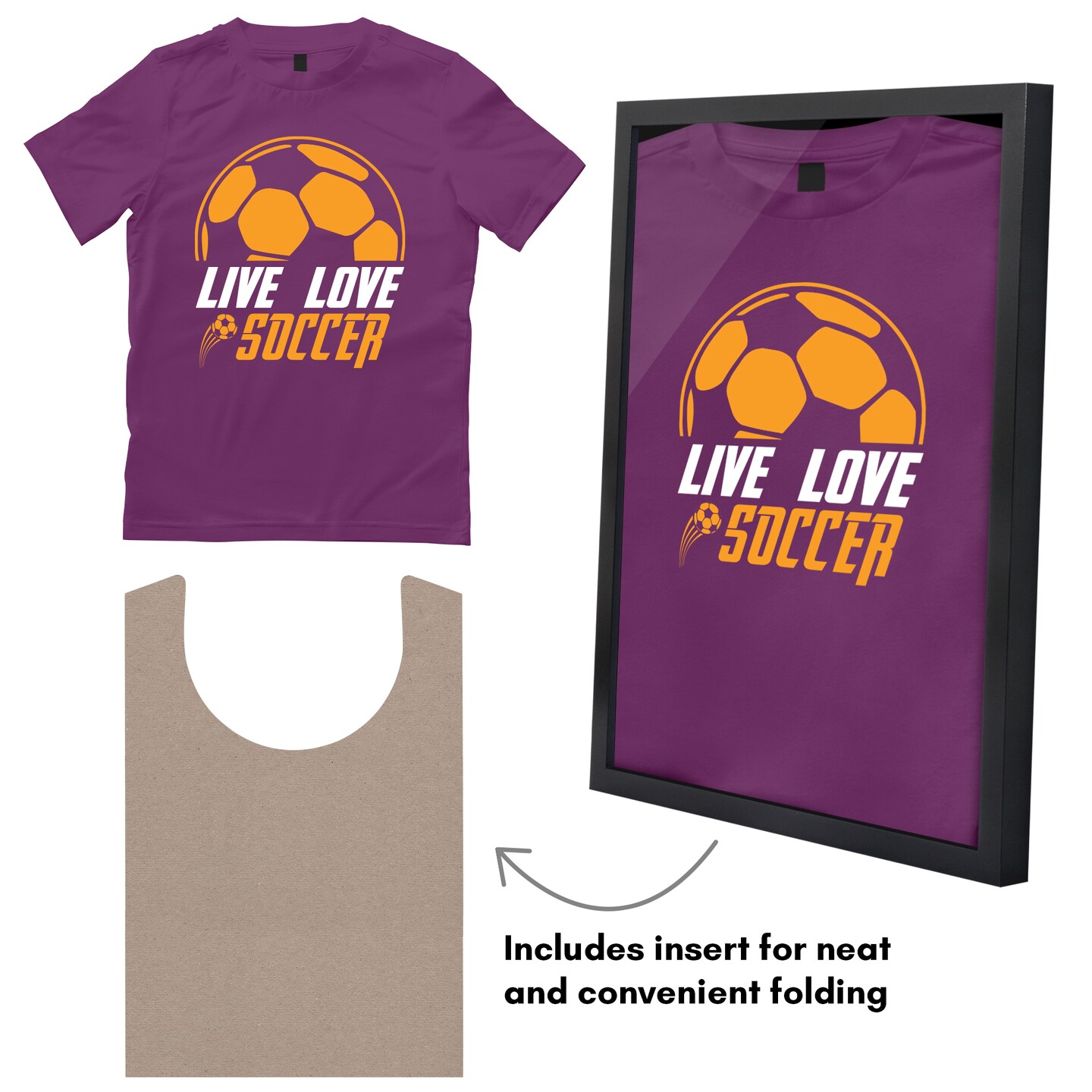 Americanflat T Shirt Frame - Frame with Shatter-Resistant Glass and Folding Insert - All-Star Collection - Black Tshirt Frames for Wall Display - Ideal for Sports Memorabilia or Graphic Tees