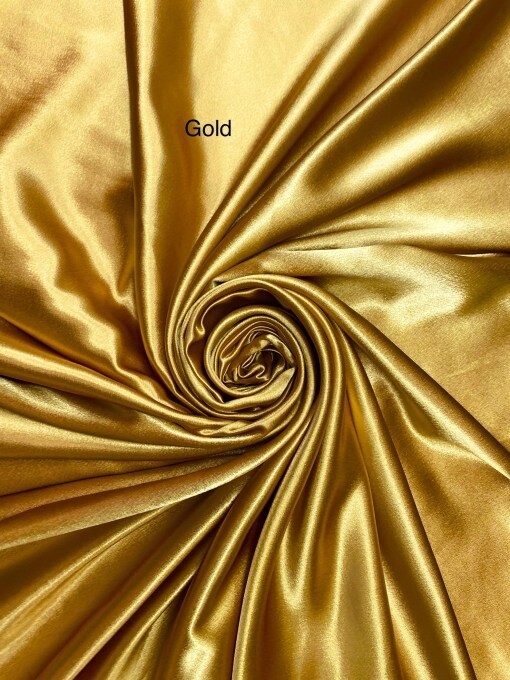 1 Yard Elegant Gold Crepe Satin Fabric Smooth Flowing Textile for Evening Dresses Costumes and DIY Projects 58 Inch Width