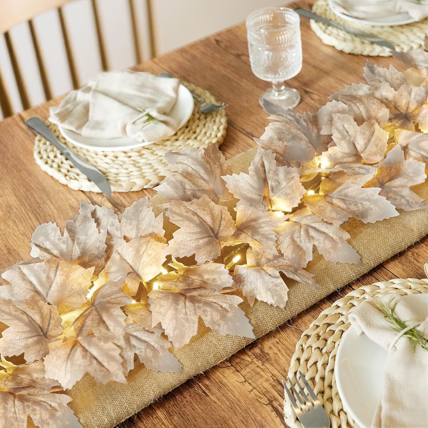 2 Pack Lighted Fall Garlands - 8.2Ft