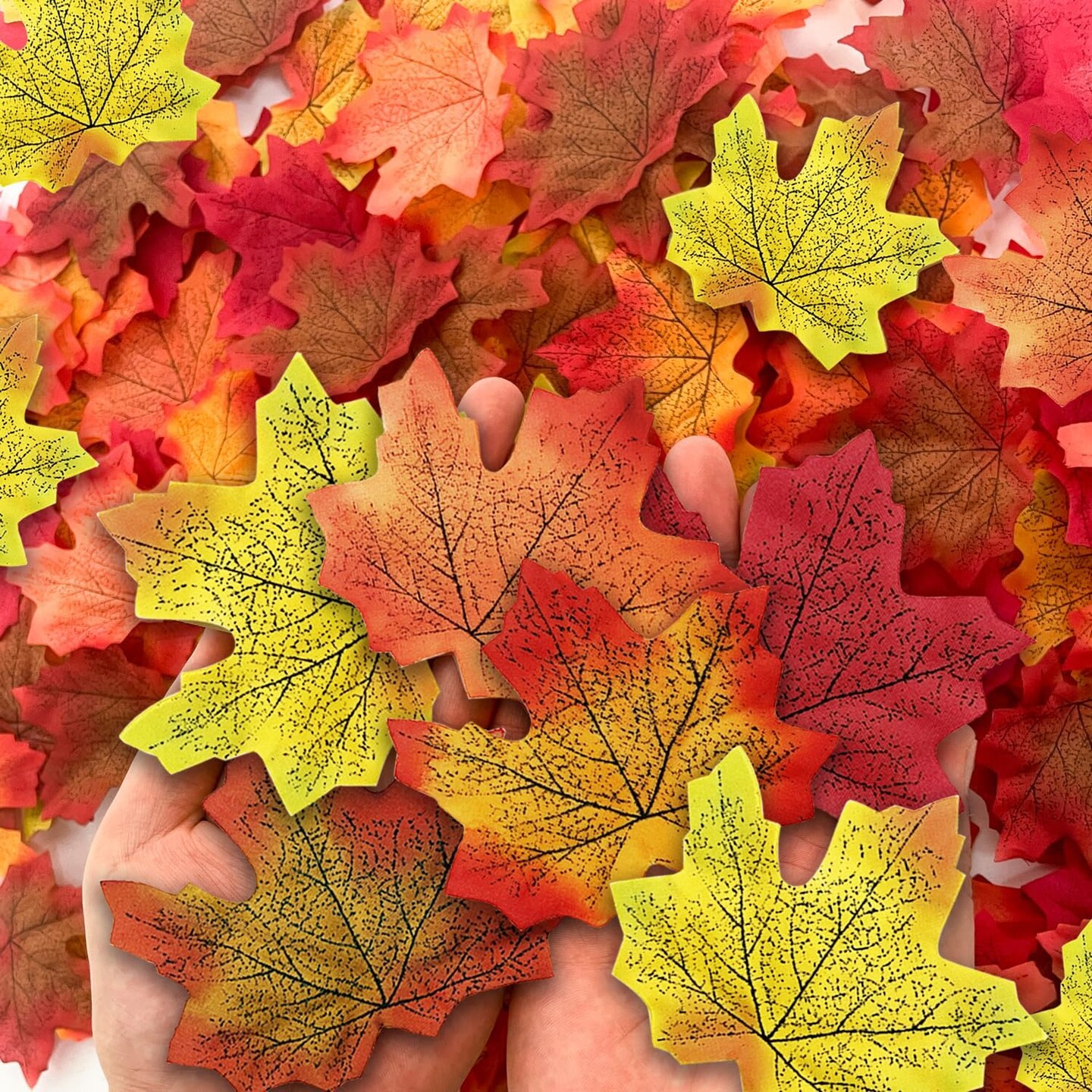 Fall Artificial Maple Leaves for Thanksgiving Decorations (Red) 5"D x 5"W x 5"H