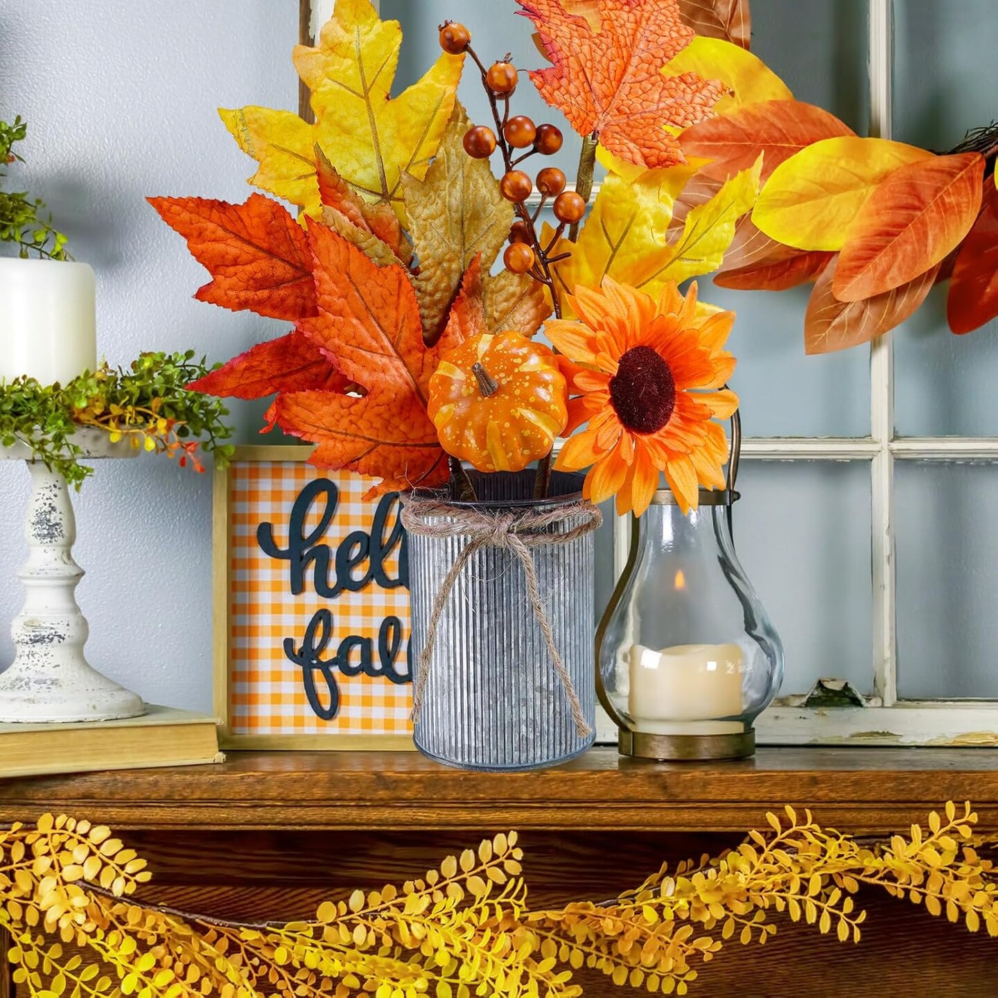 3 Pack Fall Faux Maple Leaf Picks for Table Decor