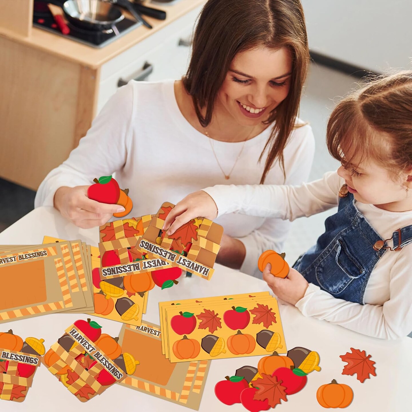 28Pcs Fall Harvest Blessing Basket Craft Kit DIY,Fall Harvest Basket Craft