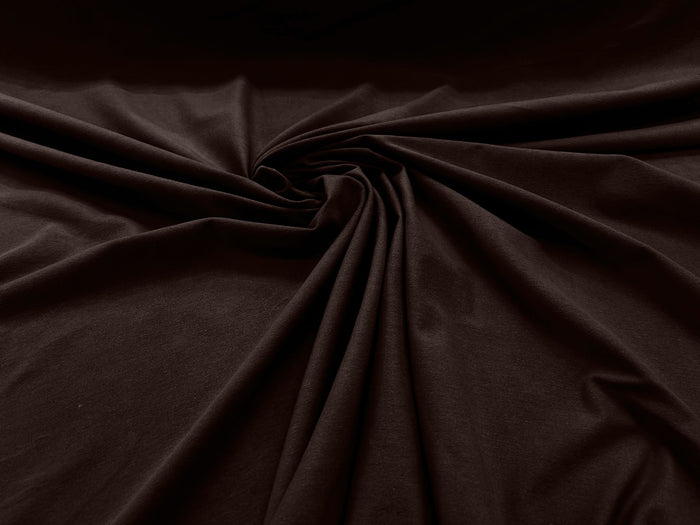 1 Yard Cotton Dark Brown Spandex Jersey Soft Knit Fabric for DIY Apparel 60" Width