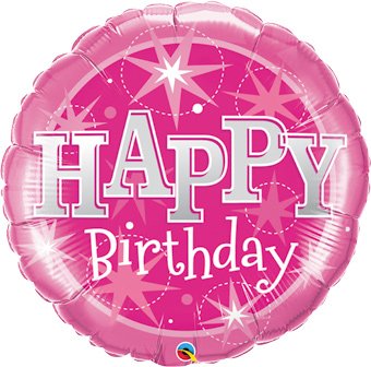 Microfoil Giant 36&#x22; Happy Birthday Pink Sparkle Foil Balloon