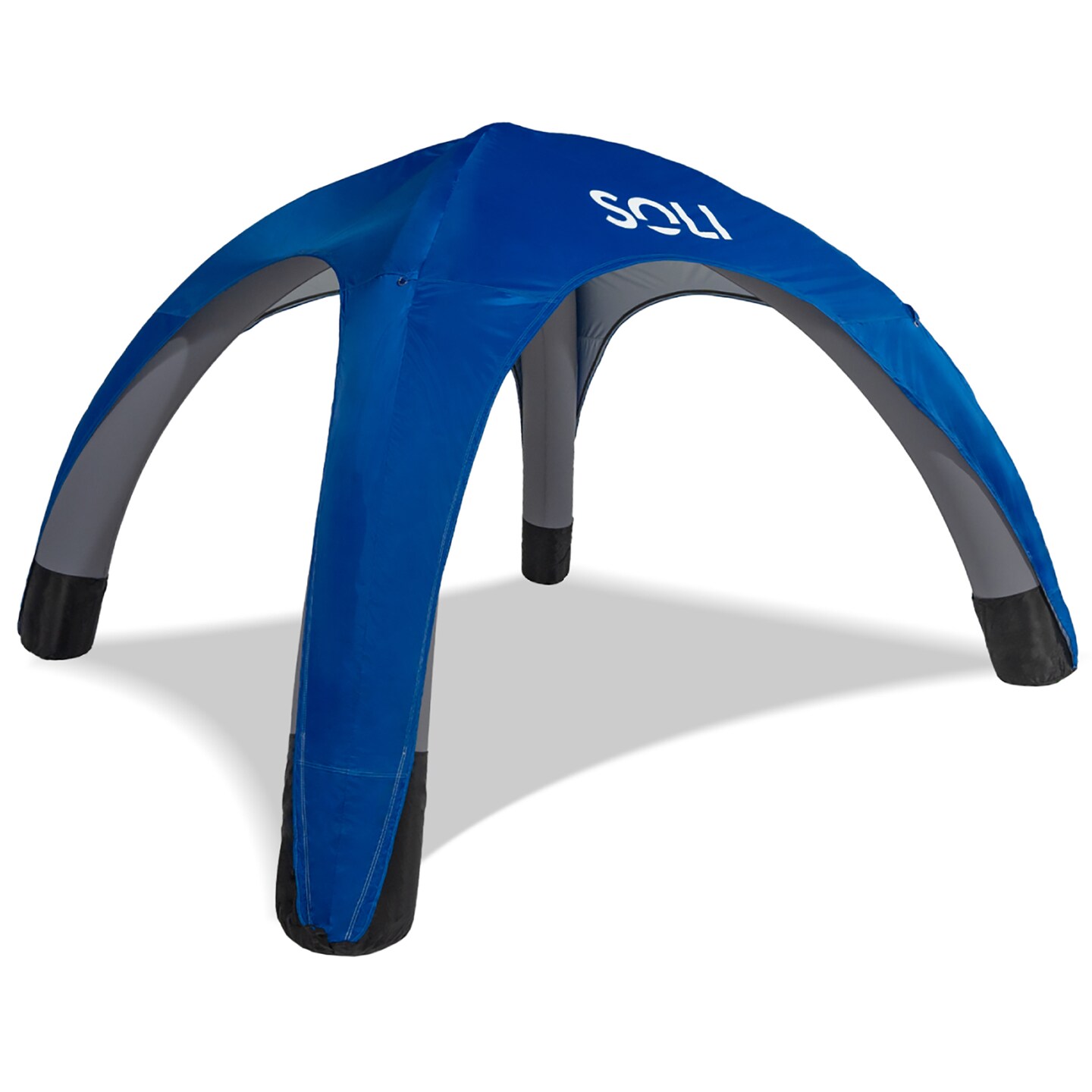 SOLI: Air Canopy 10&#x27; - Ultra Marine Blue - Outdoor &#x26; Beach Self-Inflating Sun Tent, Shade Wall, UPF 50+, Pump-Stakes, Lightweight &#x26; Portable, Backpack