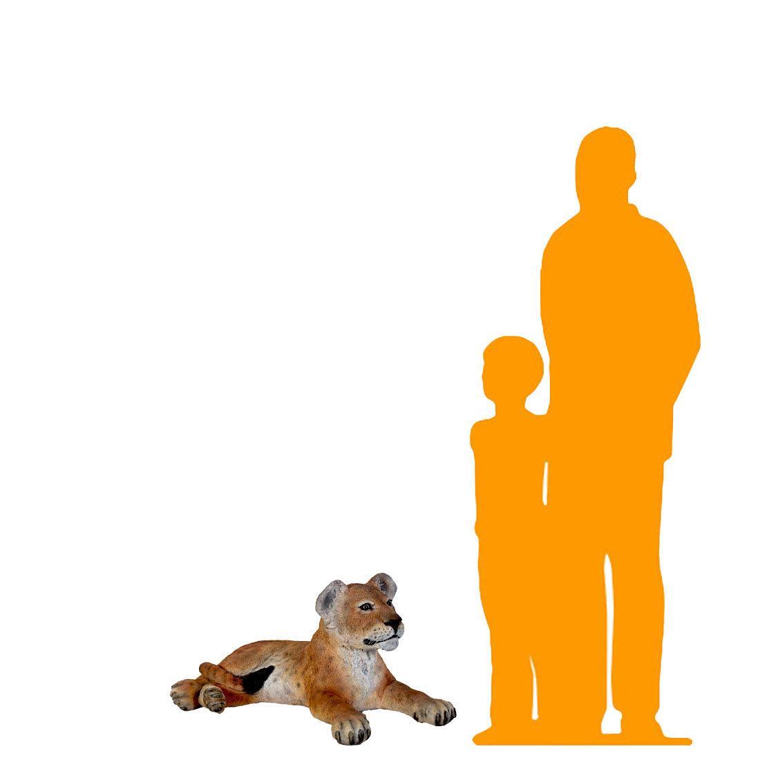 Laying Lion Cub Life Size Statue