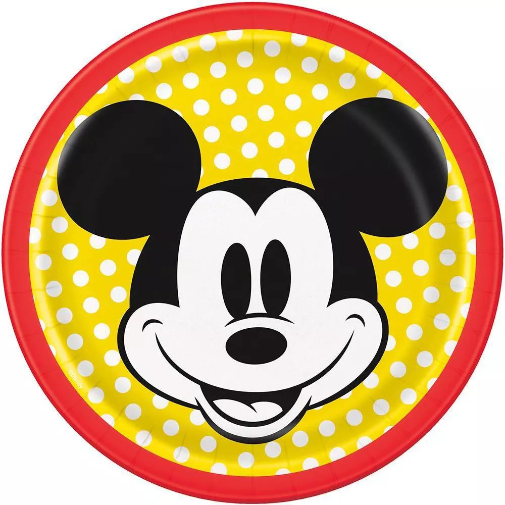 Mickey Mouse Round 7&#x22; Dessert Plates - 8ct