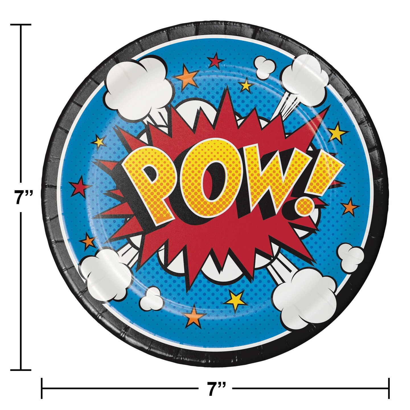 Superhero Slogans 7&#x22; Paper Plates - 8ct