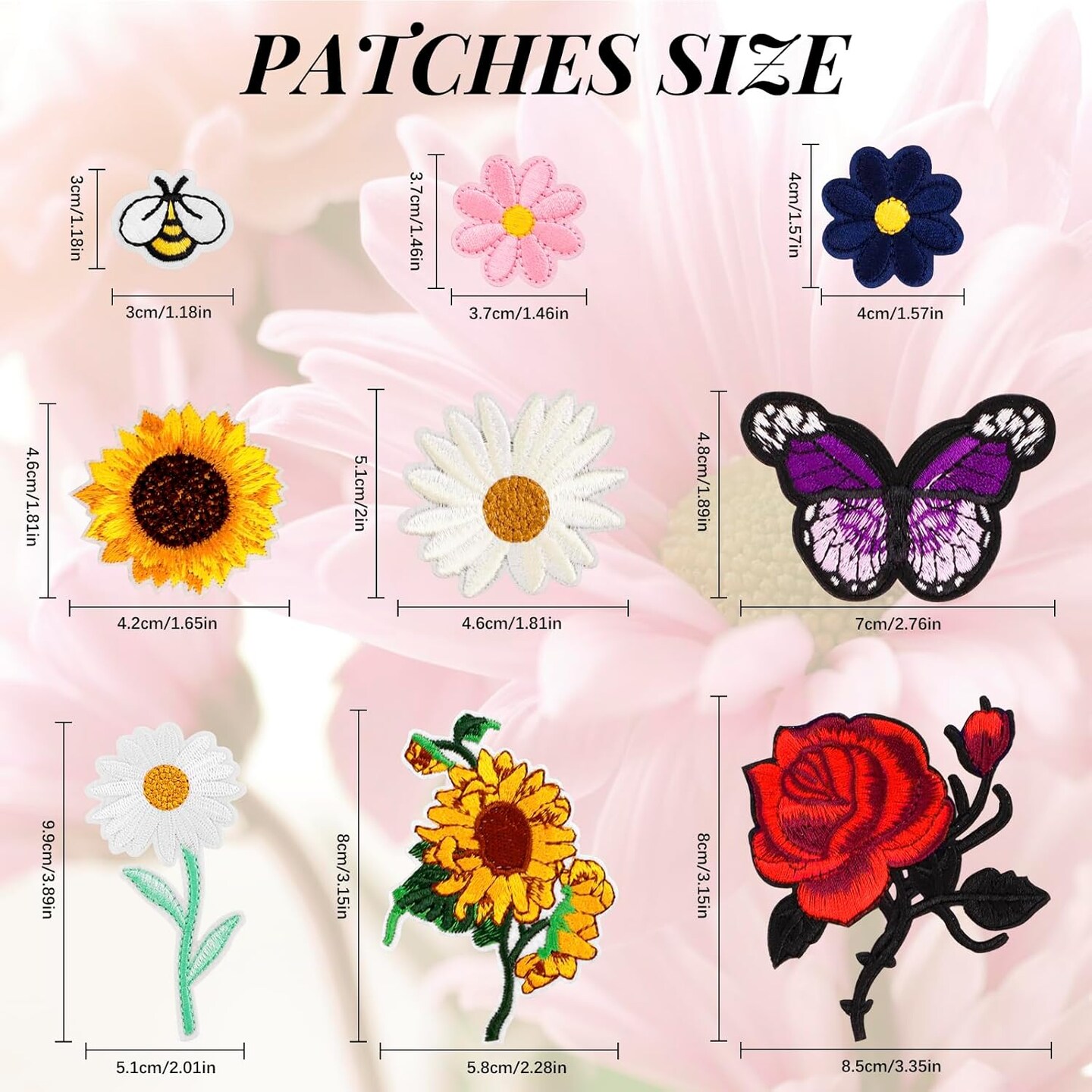 72 Pcs Embroidered Iron On Patches for Clothing