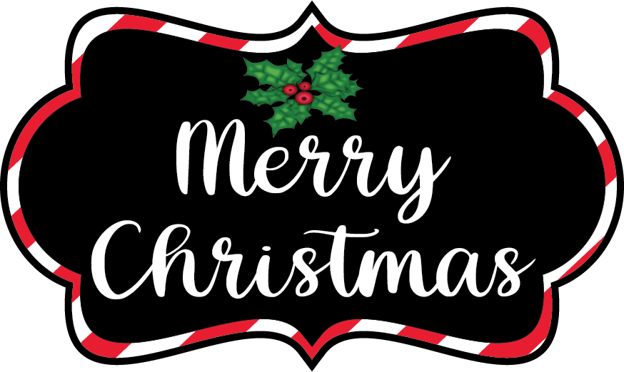 Merry Christmas Scalloped Frame Sign