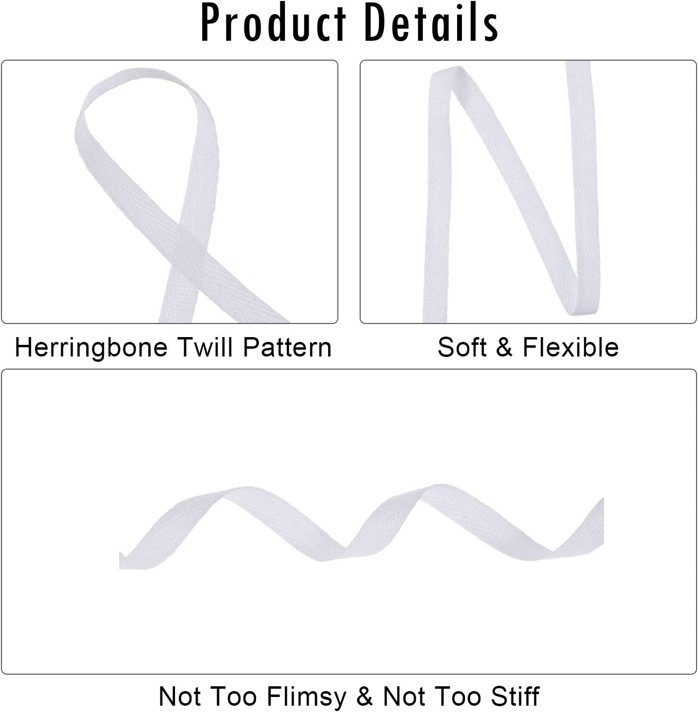 100% Cotton , Soft Natural Twill Tape Ribbon Herringbone Webbing