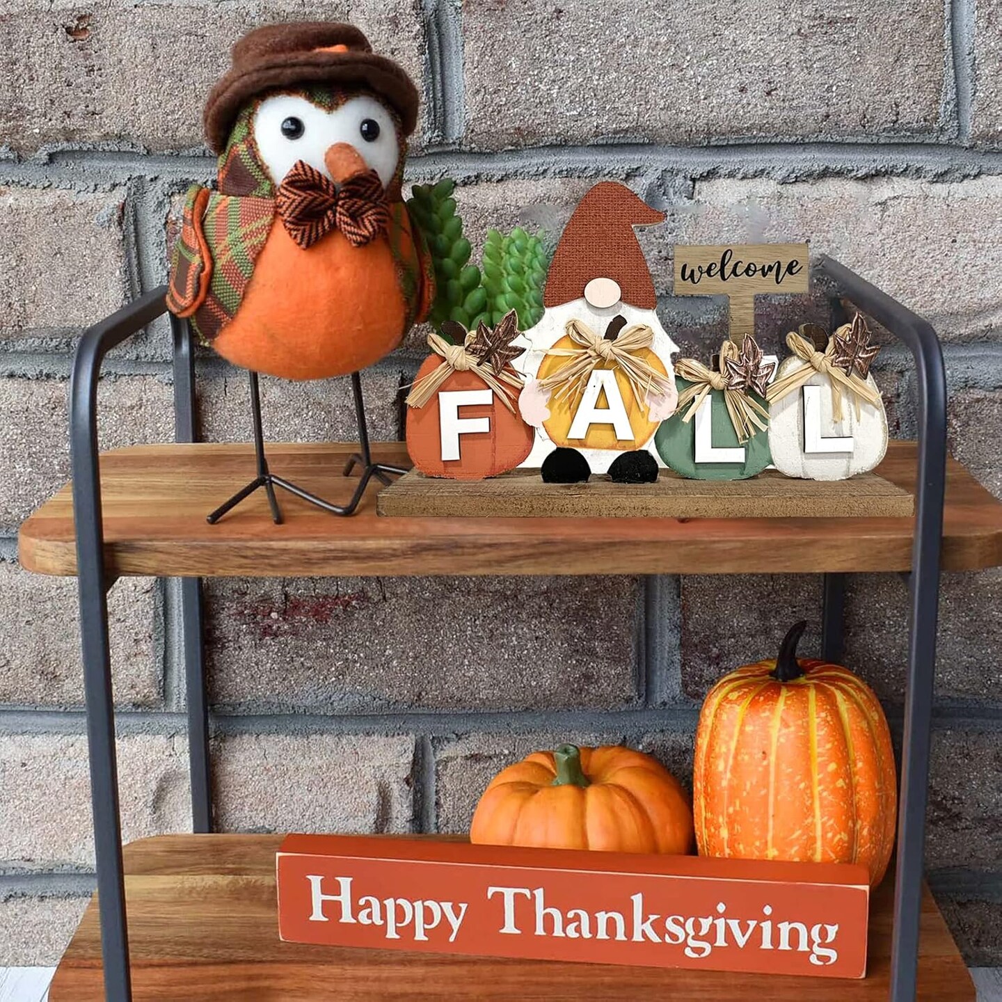 Wooden Gnome Sign Fall Decorations