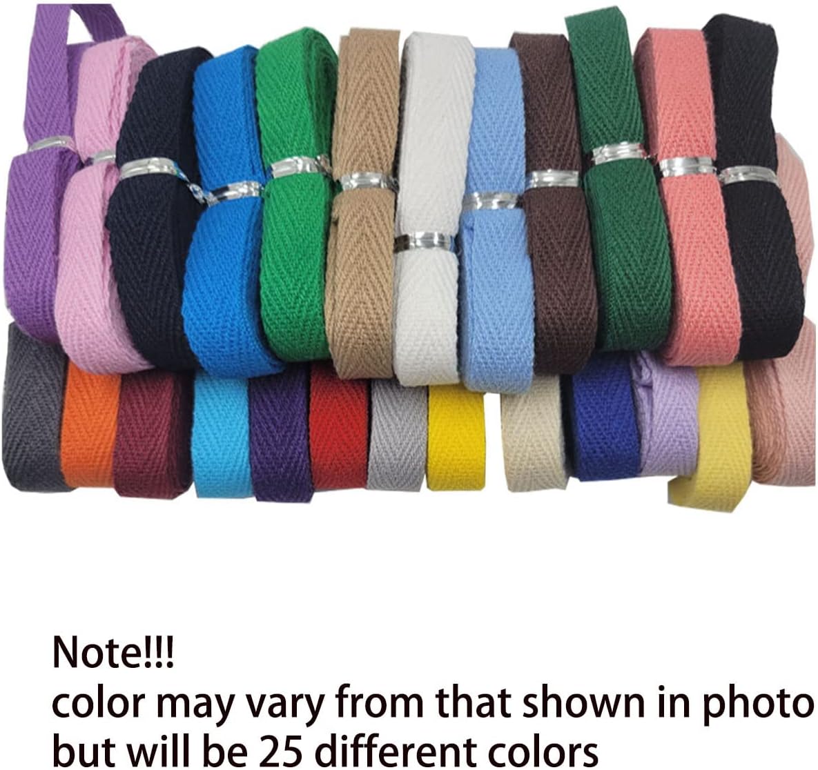Cotton Twill Tape Ribbon - 50 Yards (25 Colors)