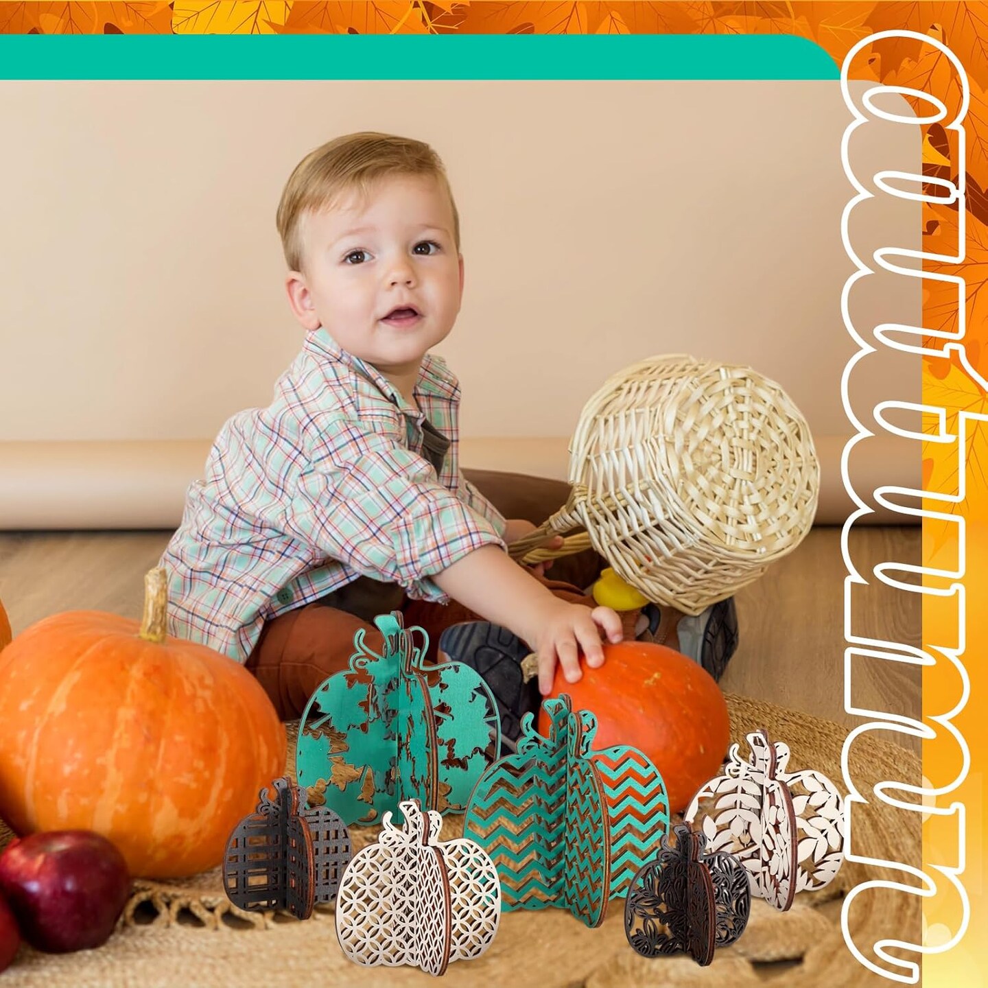 12 Pcs Fall Pumpkin Tabletop Decor