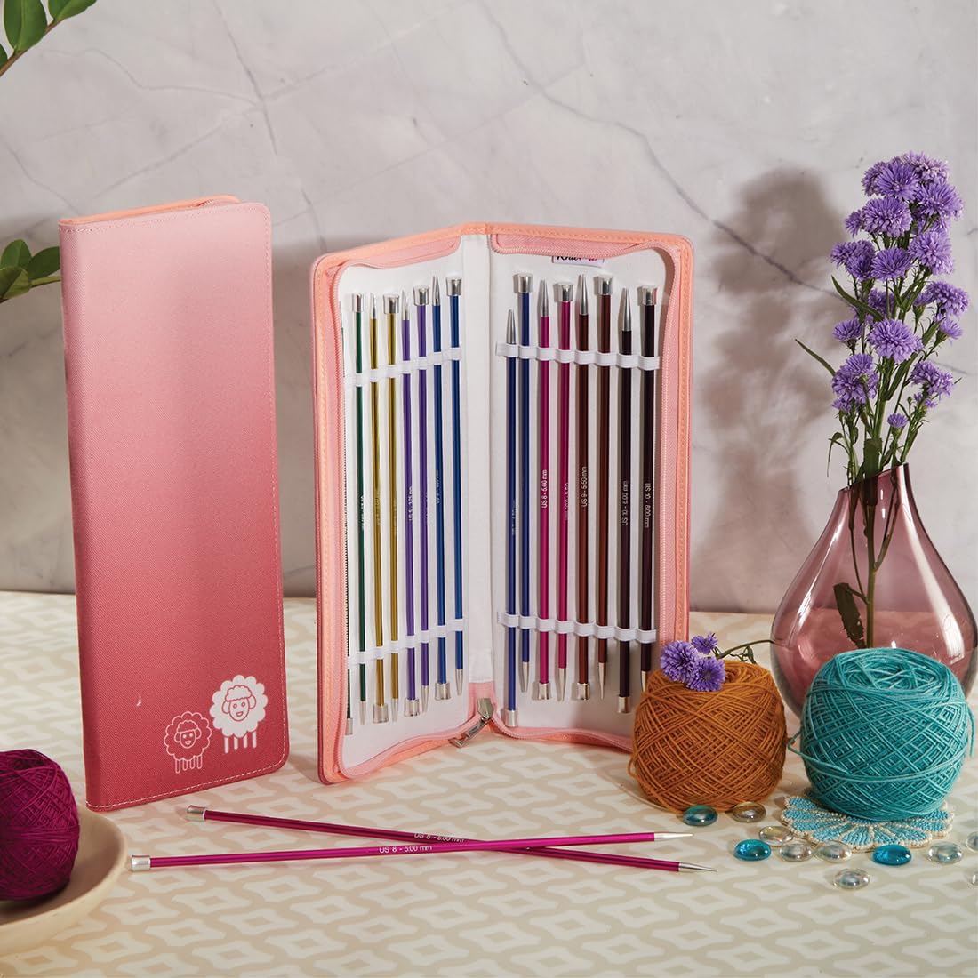 KnitPro Zing Deluxe Single Pointed knitting Needle Set 14" (35cm)