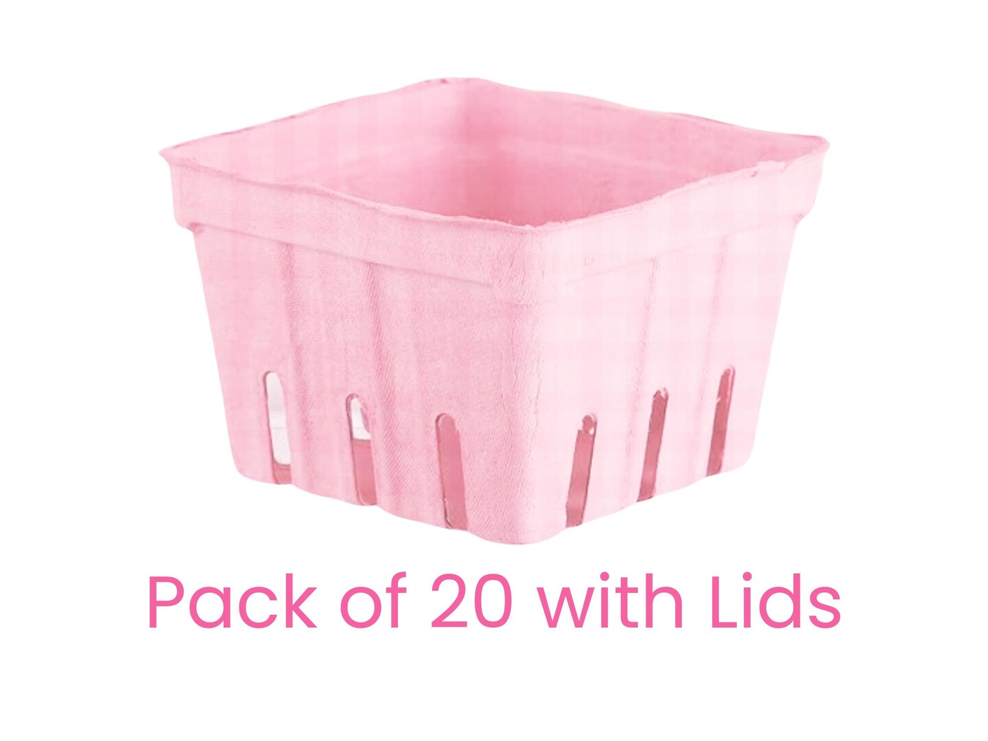 Pastel Pink Berry Baskets with Lids (Pack of 20) | MakerPlace by