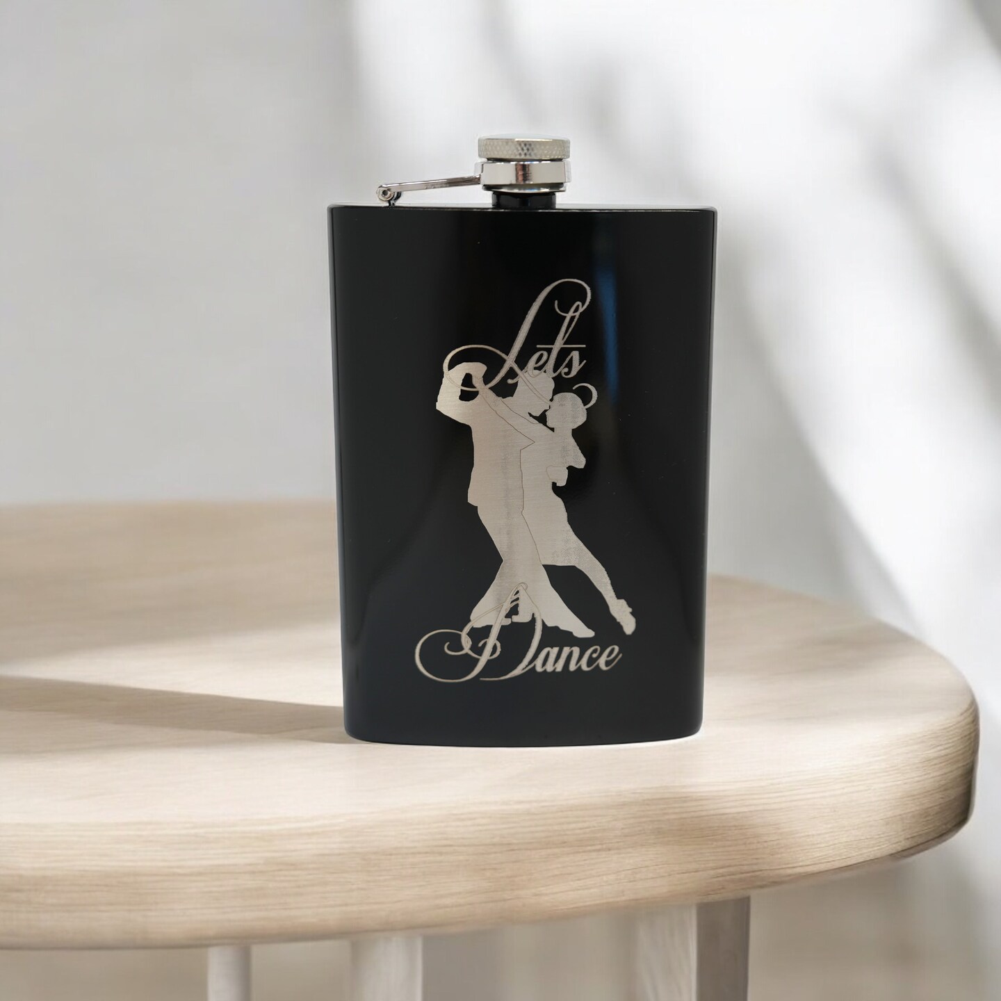 8oz BLACK Let&#x27;s Dance Flask