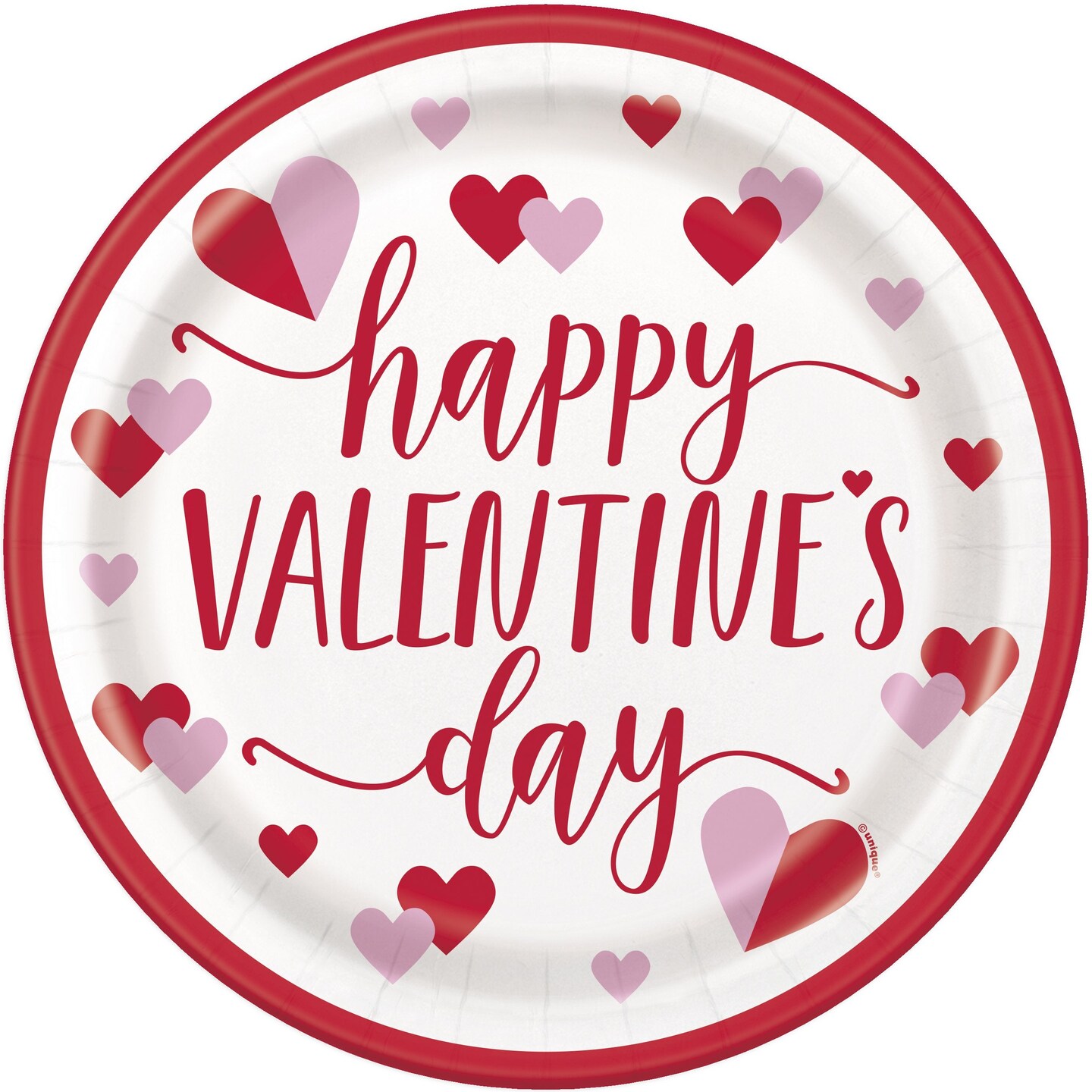 Charming Hearts Happy Valentine&#x27;s Day Round 9&#x22; Dinner Plates - 8ct