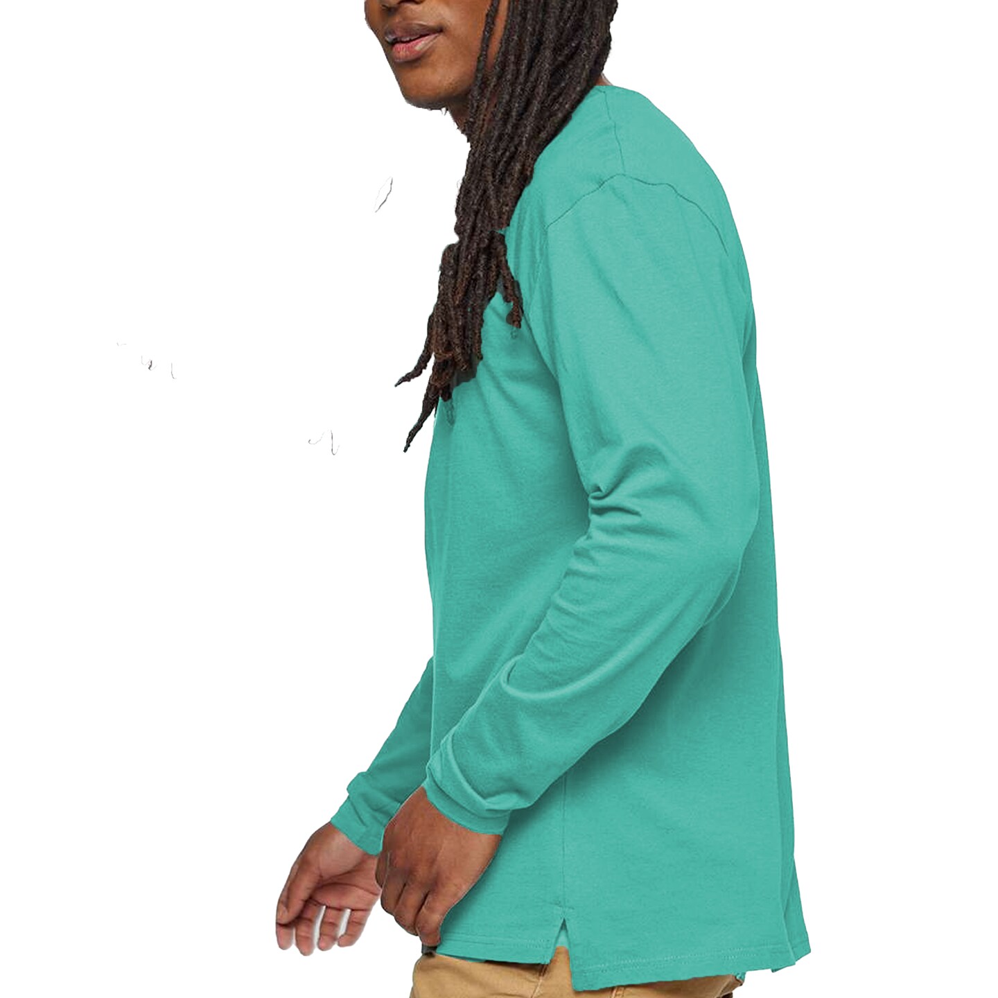 Lat Fine Jersey Long Sleeve T-Shirt, Casual Multicolor Trendy Tee